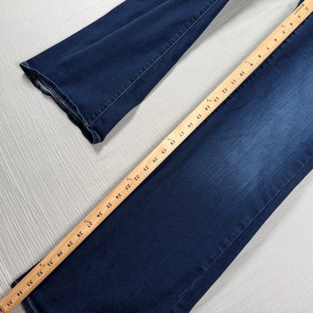 Ariat Denim Perfect Rise Flare Jeans Women 32L Whiskered 34x34 Cowgirl Stretch - Picture 5 of 9